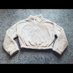 Cozy Cream Sherpa Half-Zip Pullover Sweater